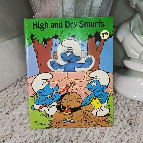 Vintage 1983 High and Dry Smurfs Cloth Puppet Book - Picture 5 of 8